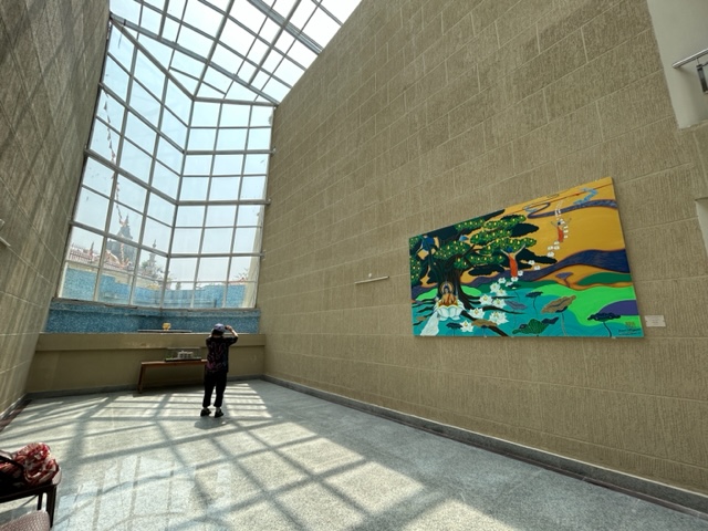 3月17日、「釈迦宇宙巡礼図」マハボデイ寺院美術館に設置。